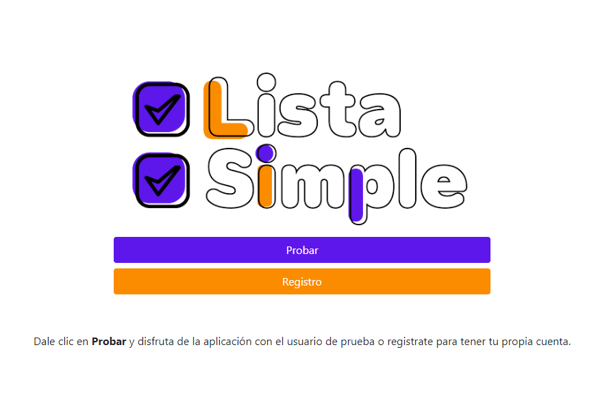 Imagen de proyecto aplicación web lista simple